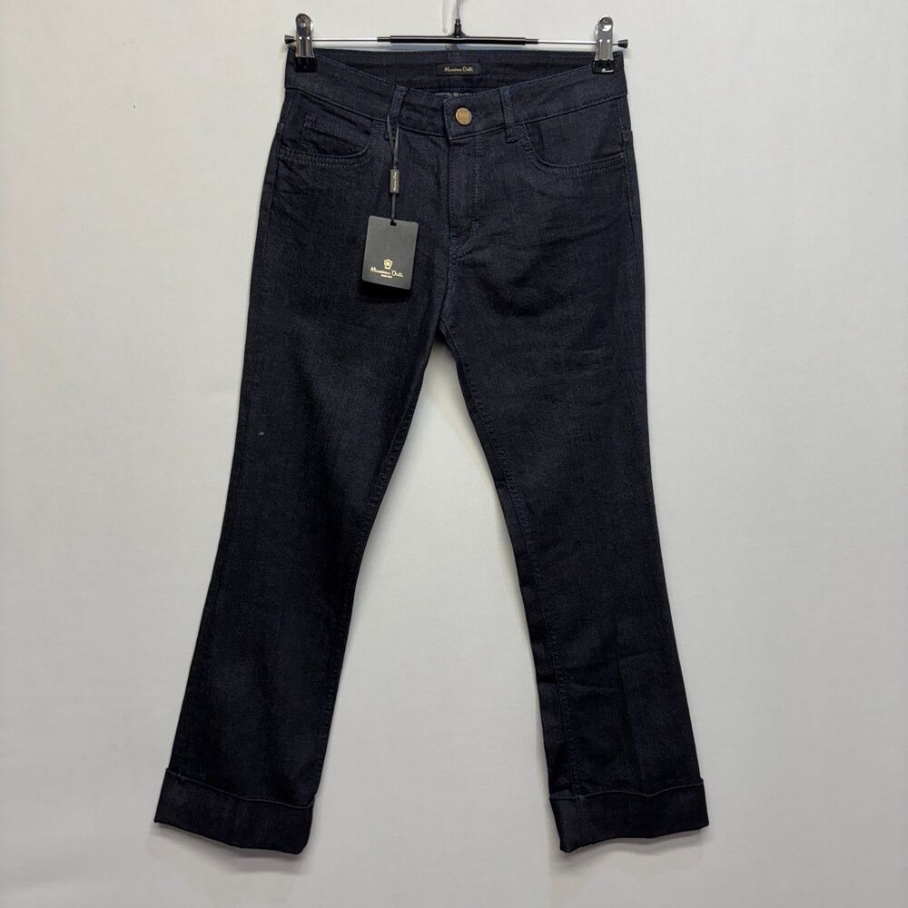 NWT Massimo Dutti Women Bootcut Jeans Size 4 Dark Blue Denim D072 -20